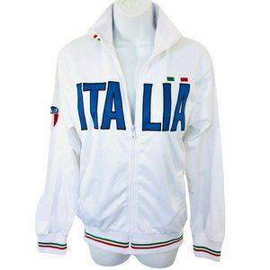 Italy Unisex Italia Track Jacket Soccer Size Small White